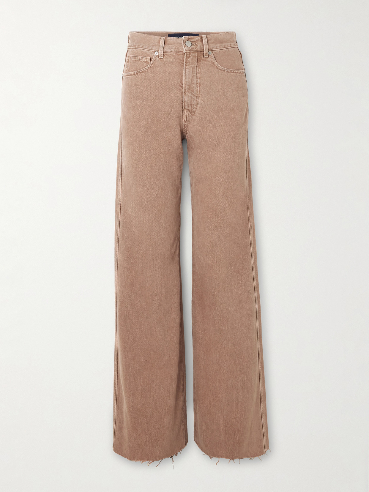 Veronica Beard - Taylor Frayed High-rise Wide-leg Jeans - Brown