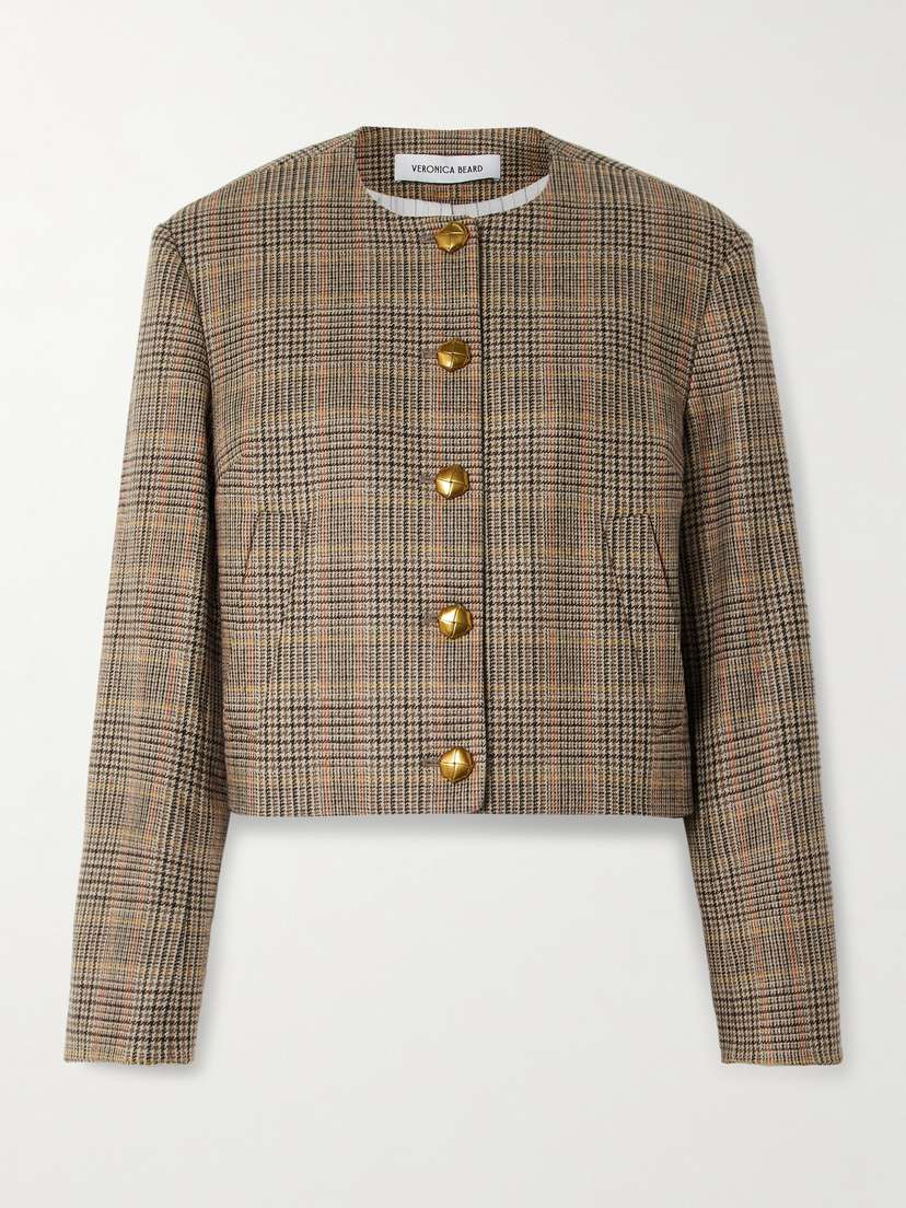 Veronica Beard Andrea Checked Wool-blend Jacket