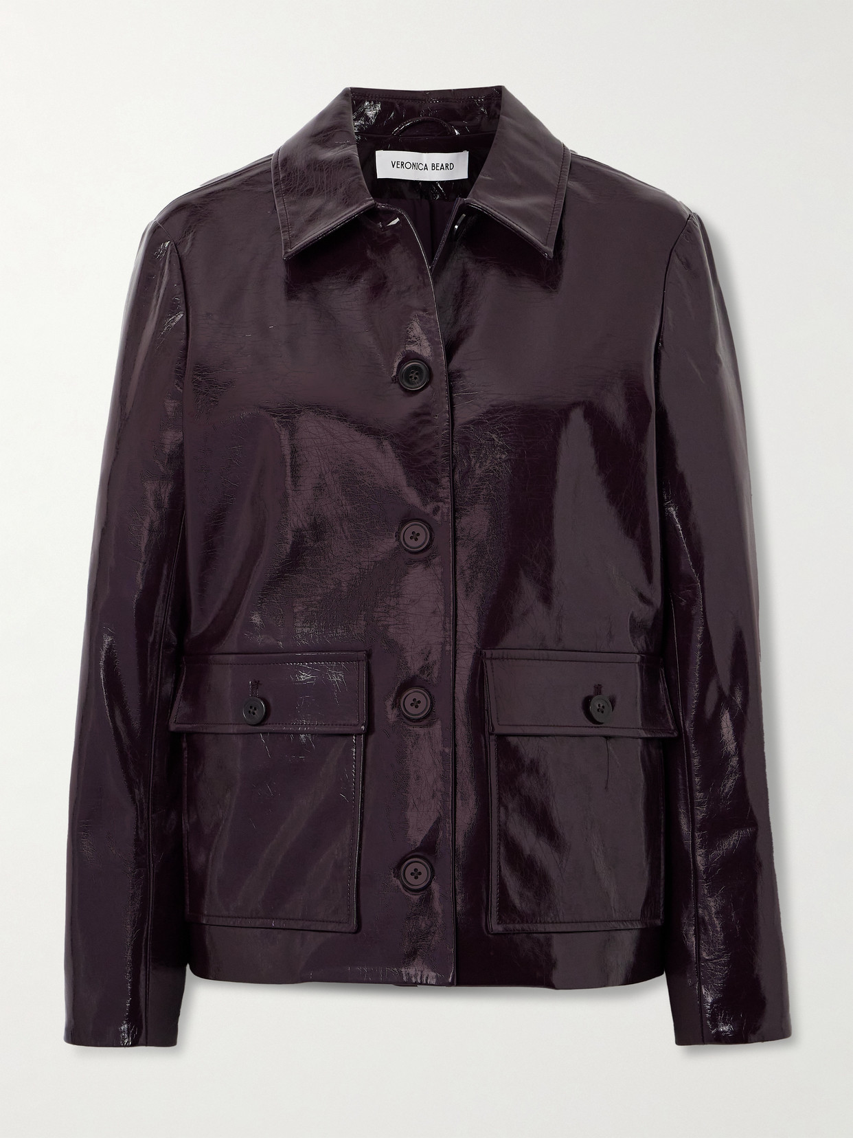 Veronica Beard - Faux Leather Jacket - Burgundy
