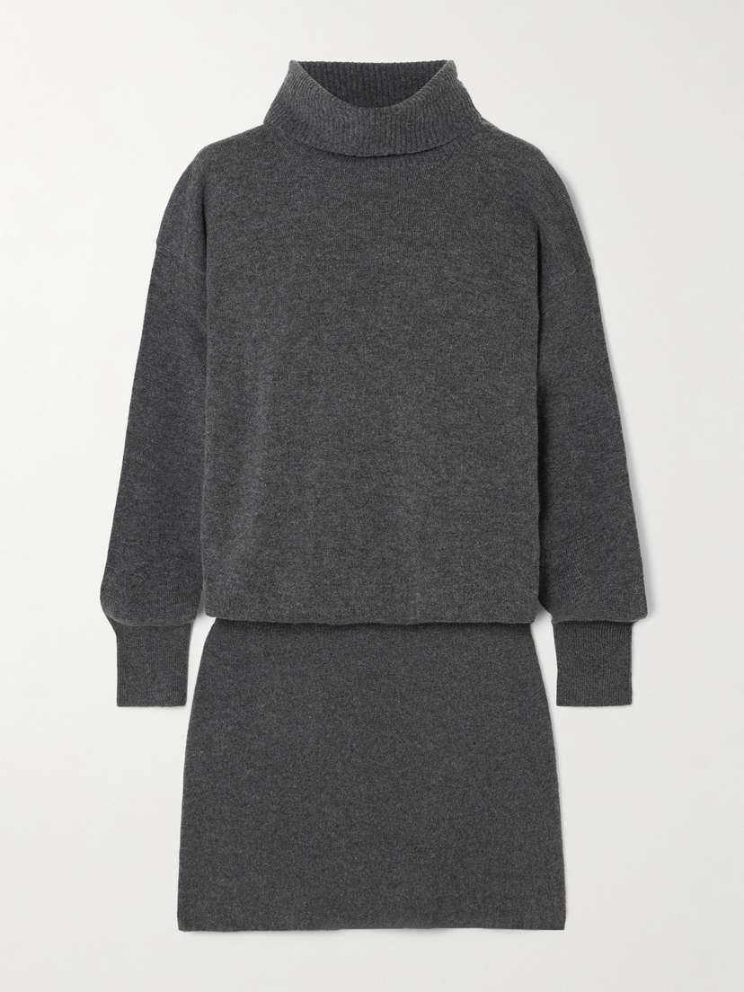 Veronica Beard Cassidy Merino Wool And Cashmere-blend Turtleneck Mini Dress