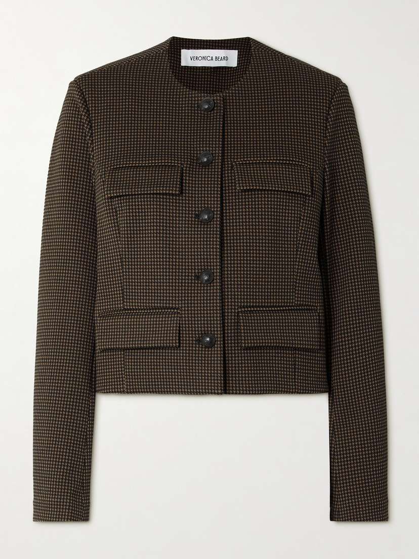 Veronica Beard Berkley Houndstooth Knitted Jacket