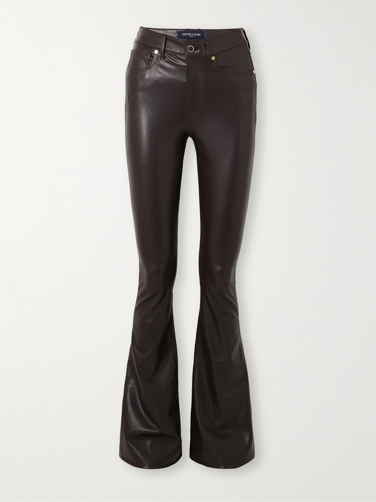 Veronica Beard - Beverley Faux Stretch-leather Flared Pants - Brown