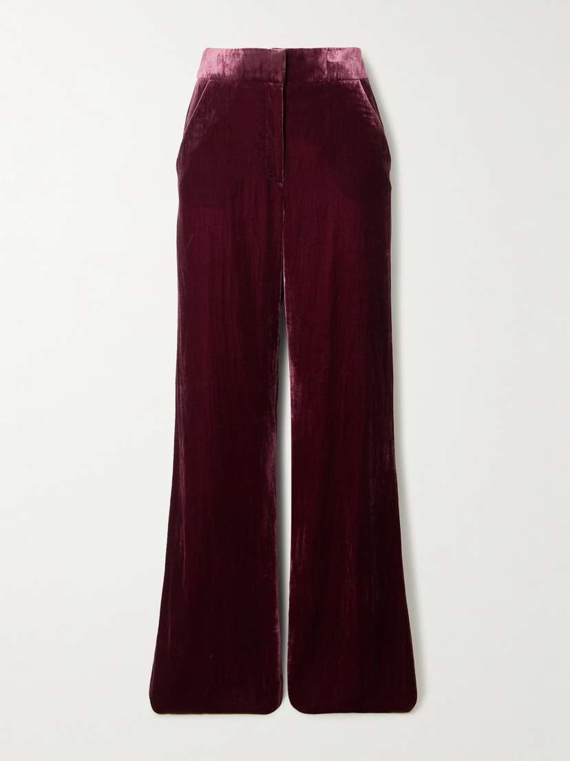 Veronica Beard Lebone Velvet Wide-leg Pants