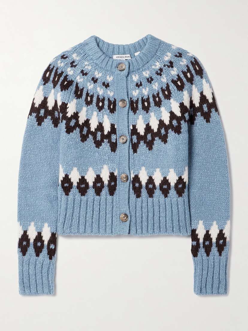 Veronica Beard Christina Fair Isle Alpaca-blend Cardigan