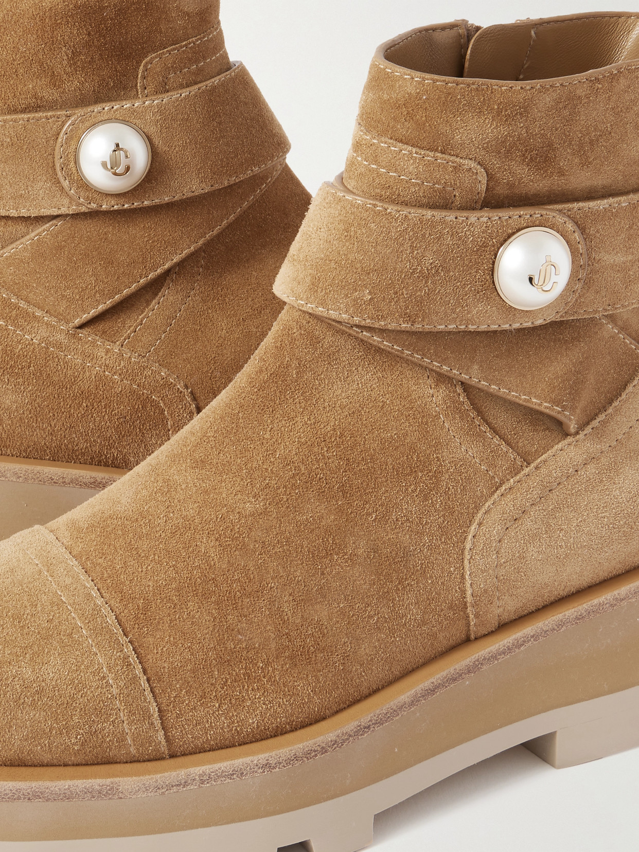 Jimmy Choo 40mm Meena Suede Ankle Boots In Brown
