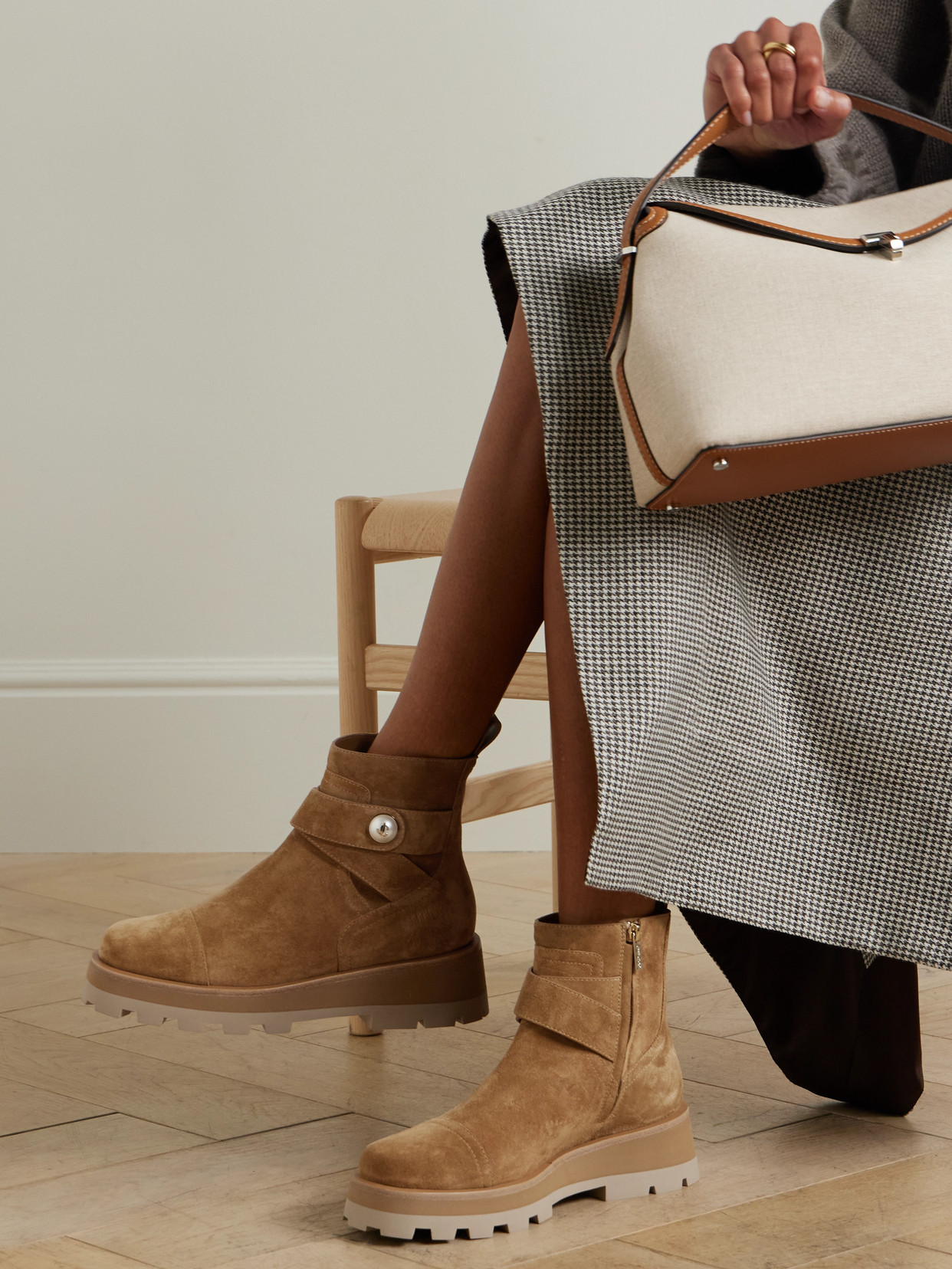 Jimmy Choo 40mm Meena Suede Ankle Boots In Brown