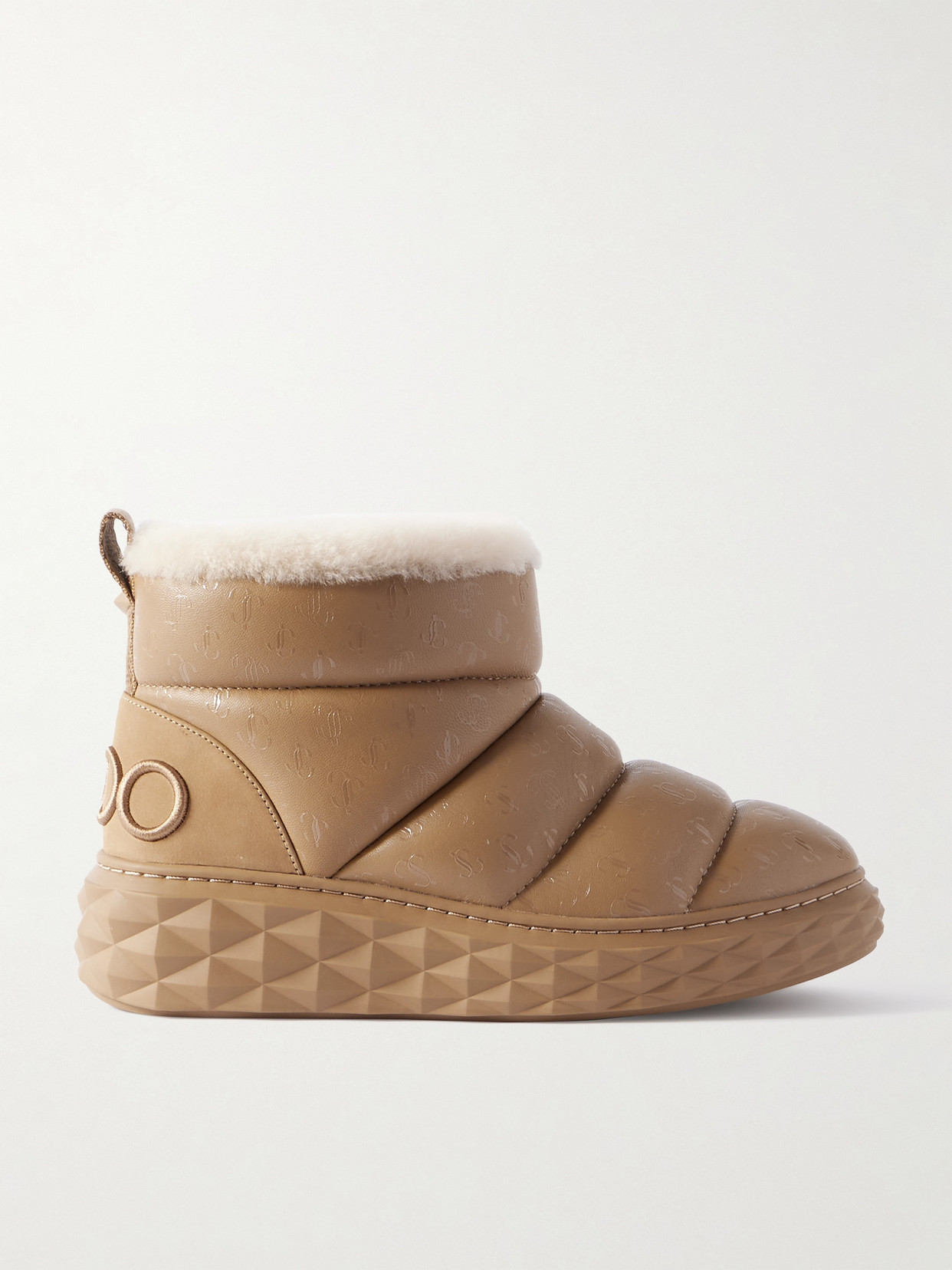 Jimmy Choo 30mm Xan Shearling Snow Boots In Brown