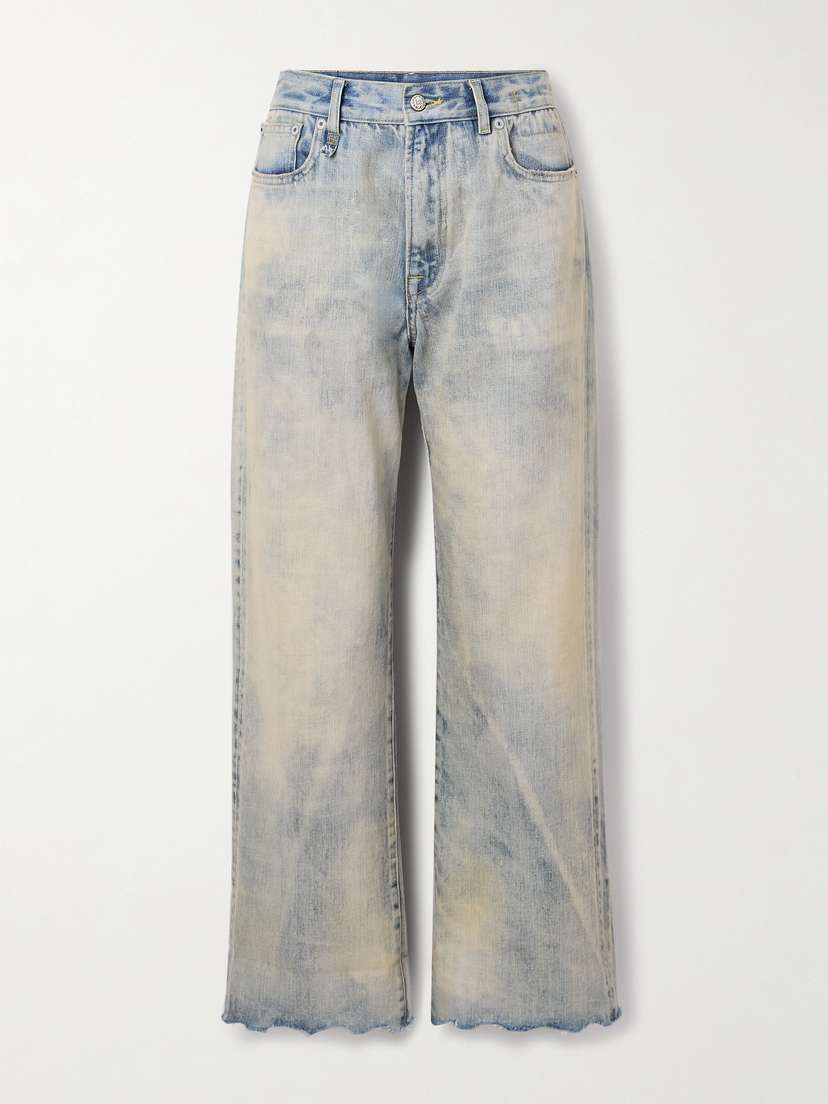 R13 Cuffed X-bf Frayed Low-rise Wide-leg Jeans