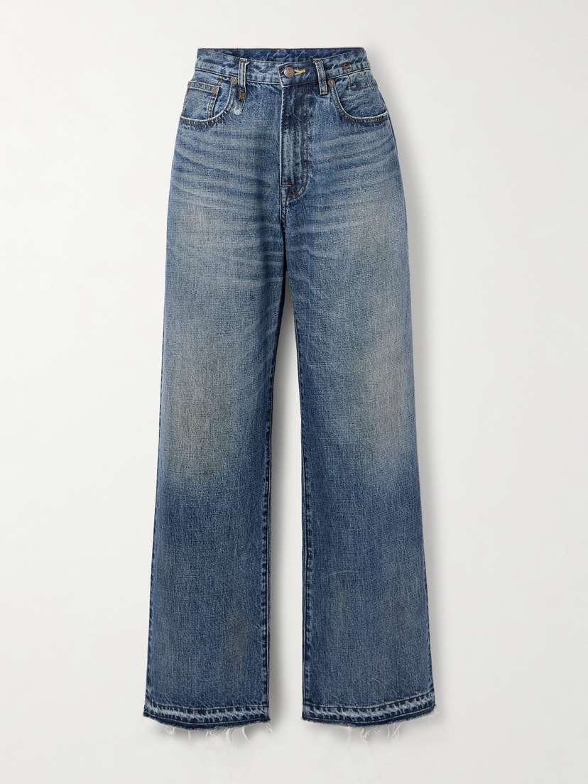 R13 D'arcy Distressed Mid-rise Wide-leg Jeans