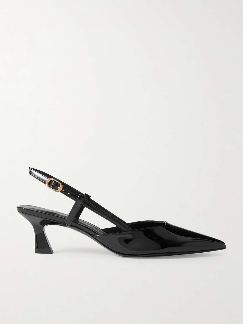 Stuart Weitzman Vinnie Patent-leather Slingback Pumps