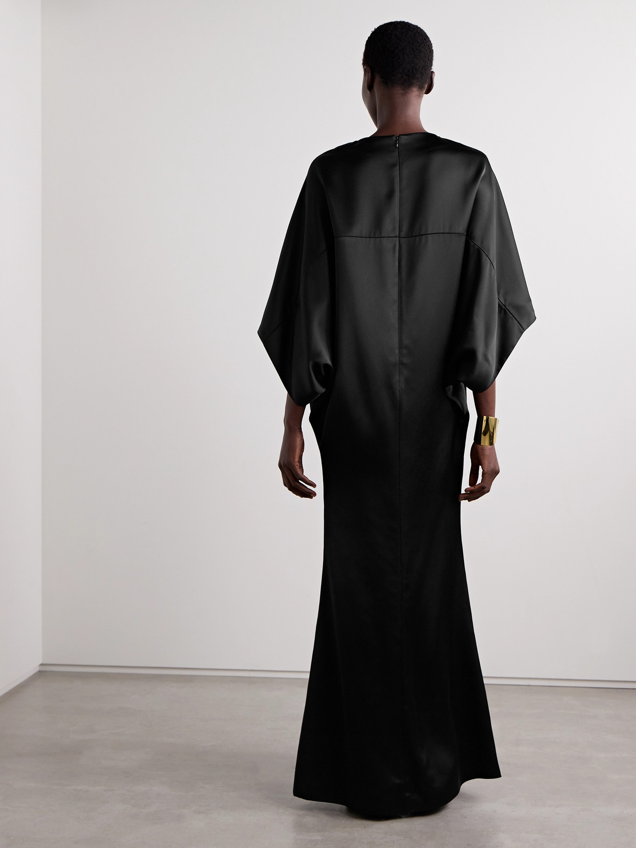 Fforme Devora Satin-twill Maxi Dress In Black