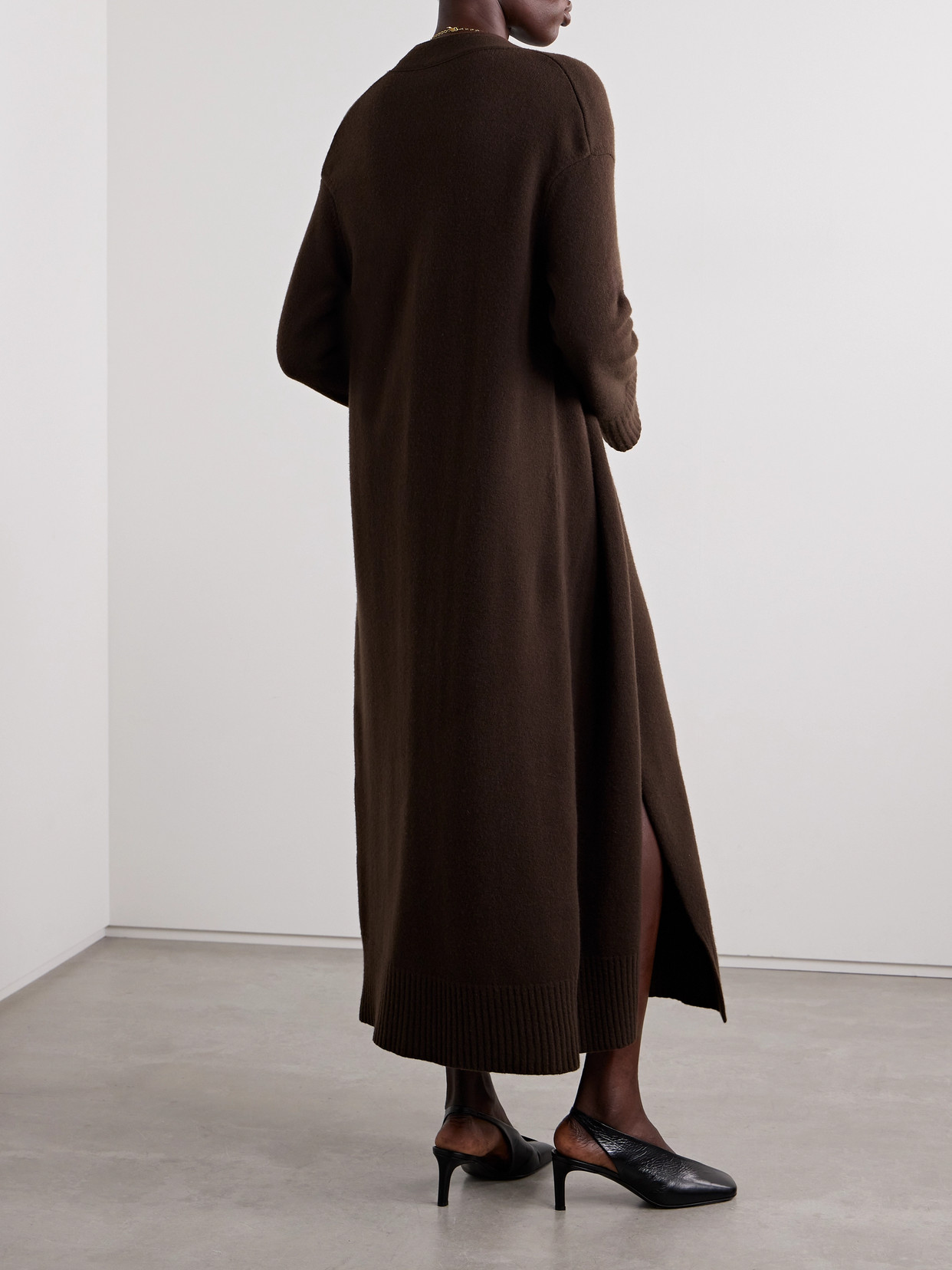 Fforme Gwen Wool And Cashmere-blend Cardigan In Brown