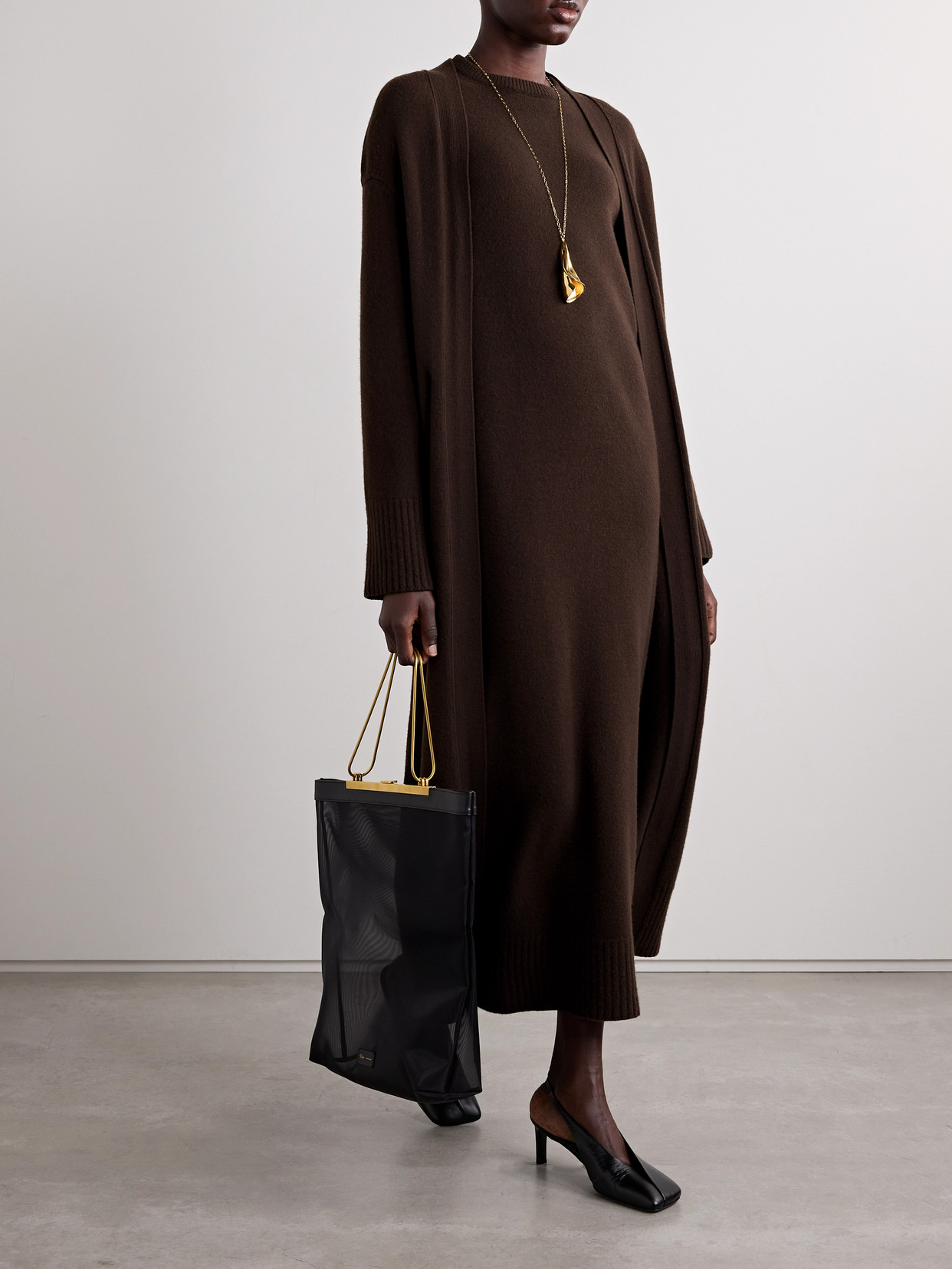 Fforme Gwen Wool And Cashmere-blend Cardigan In Brown