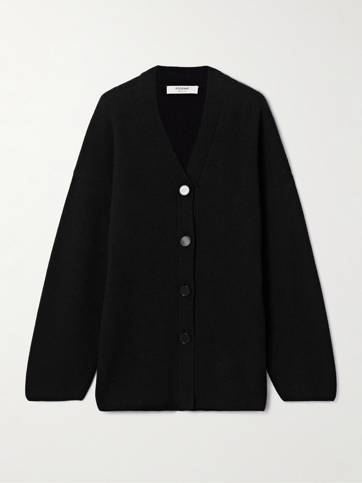 FFORME - Cody Ribbed Wool And Cashmere-blend Cardigan - Black