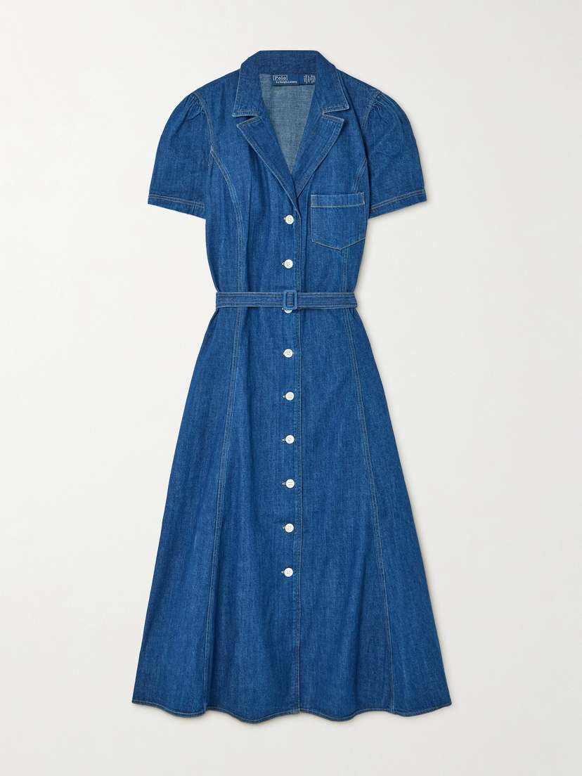 Polo Ralph Lauren Hampton Belted Denim Midi Dress