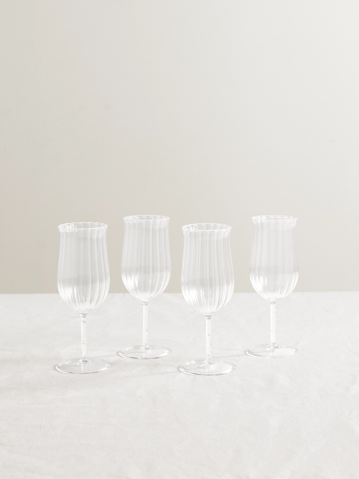 Sophie Lou Jacobsen Tulip Set Of Four Wine Glasses In Neutrals