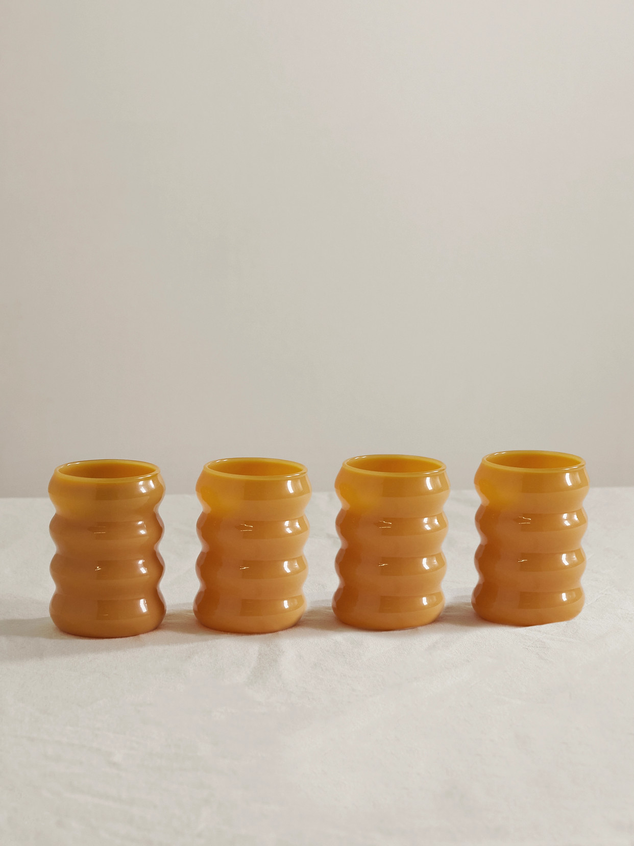 Sophie Lou Jacobsen Ripple Set Of Four Glasses In Neutral