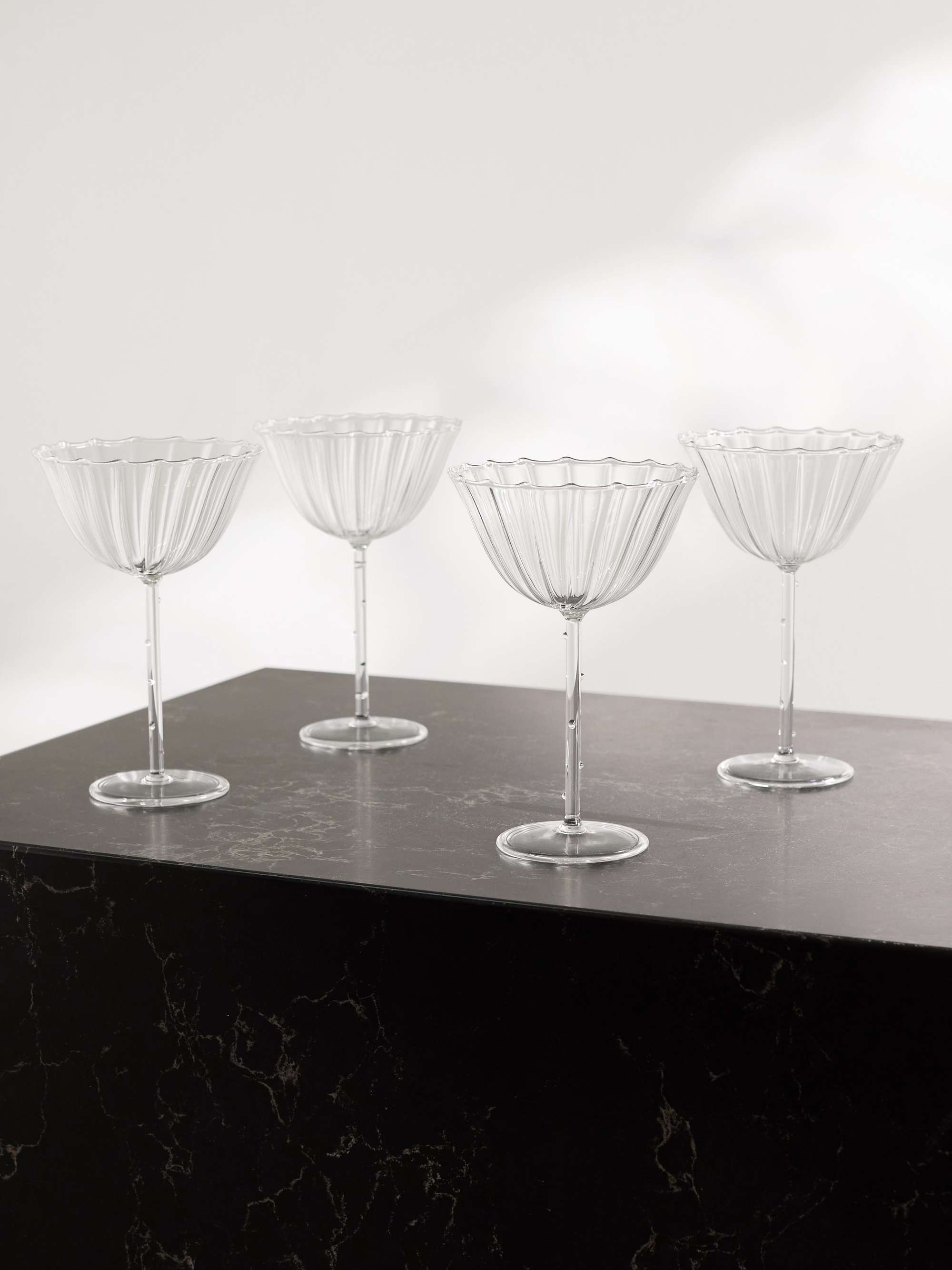 Sophie Lou Jacobsen's Cosmo set of four Fluted Glass Champagne Coupes
