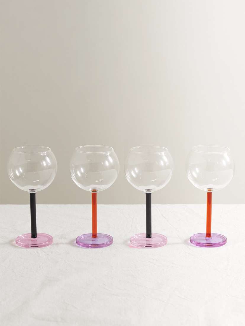 Sophie Lou Jacobsen Bilboquet Set Of Four Wine Glasses