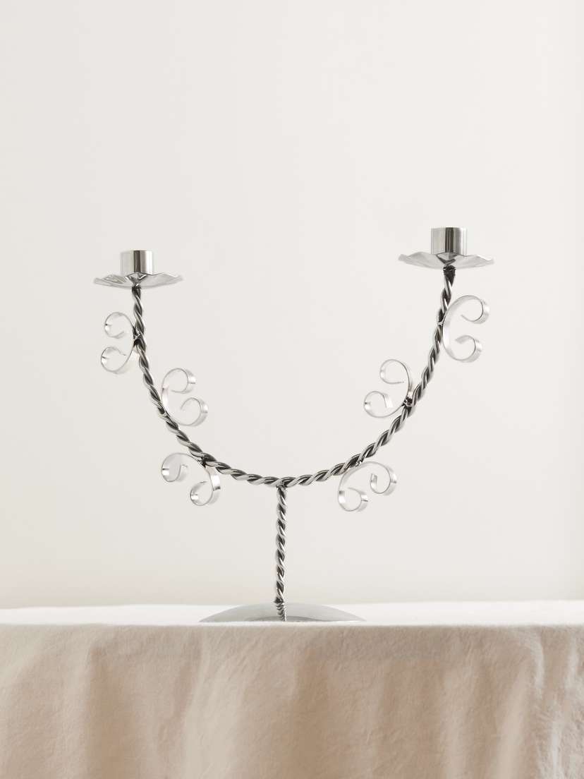Sophie Lou Jacobsen Twist Nickel-plated Candleholder