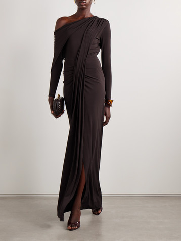 Jason Wu Collection Off-the-shoulder draped stretch-jersey gown