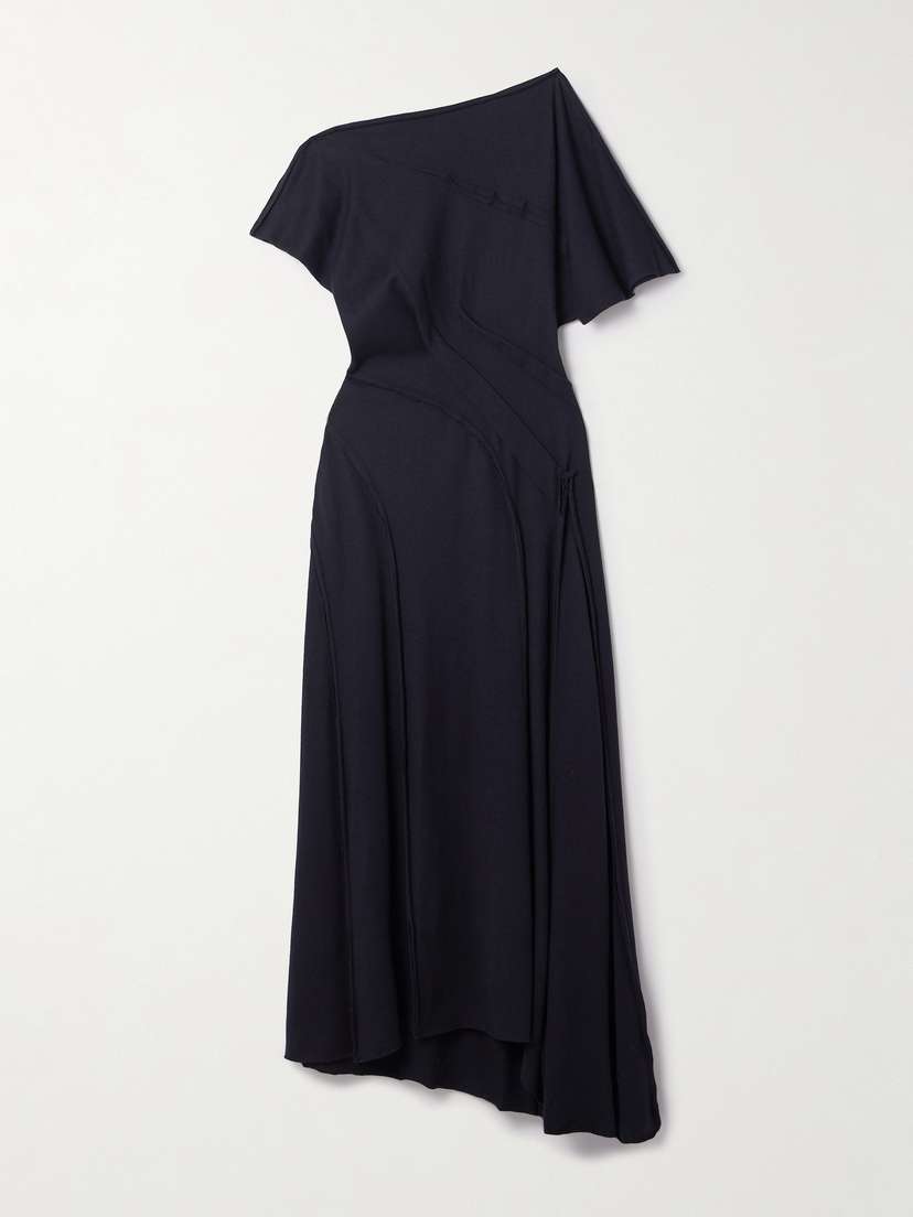 Jason Wu Collection Asymmetric Paneled Wool-jersey Maxi Dress