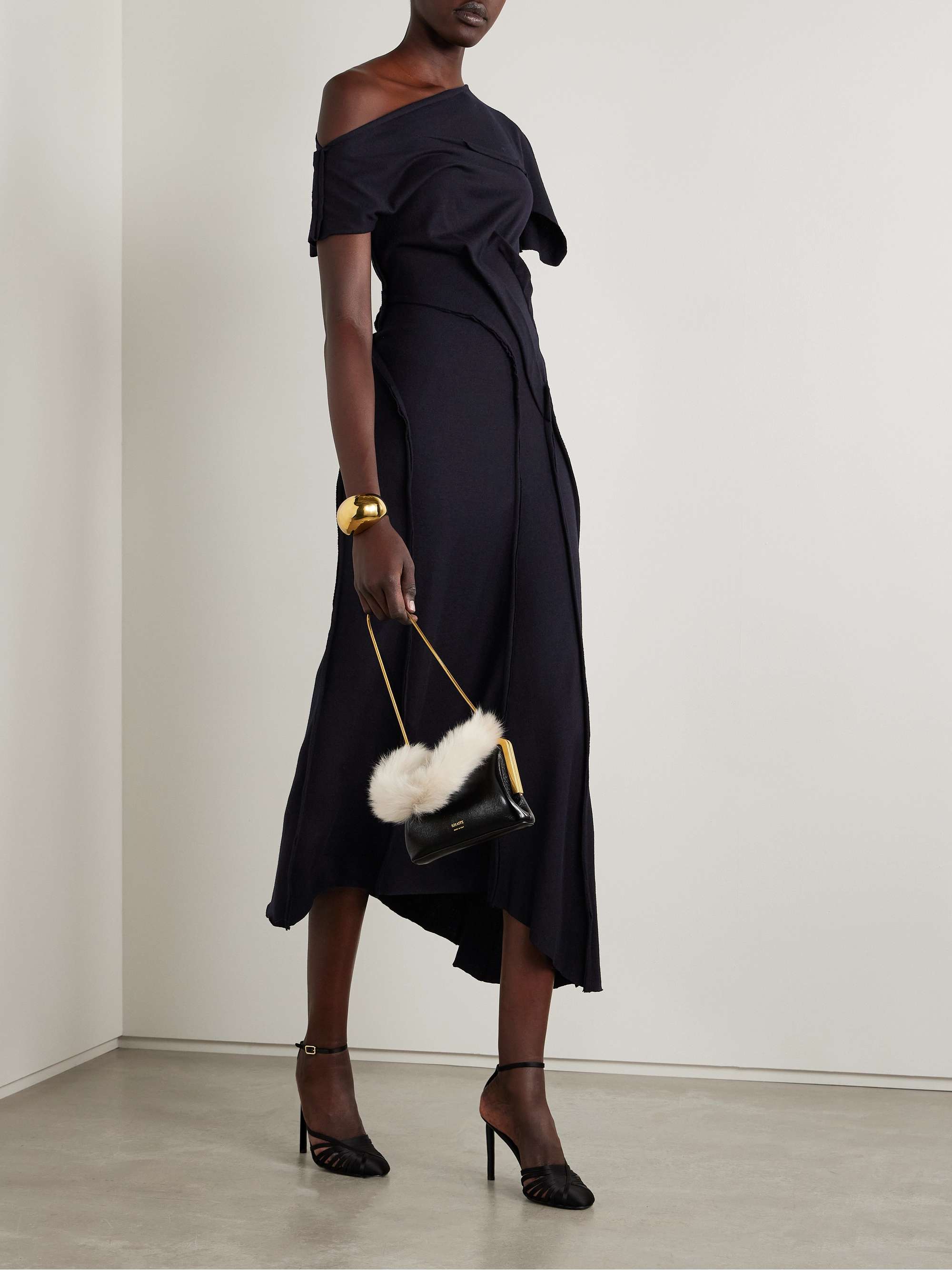 JASON WU COLLECTION Asymmetric paneled wool-jersey maxi dress 
