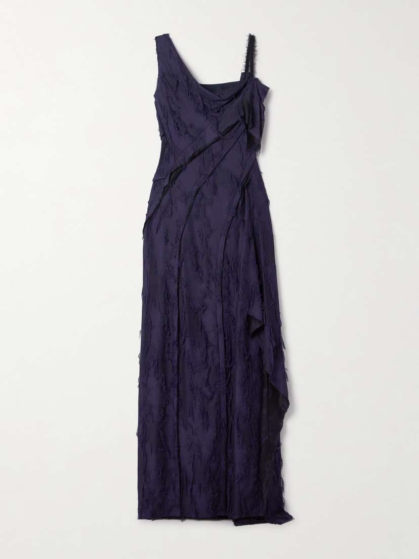 Jason Wu Collection Asymmetric Fil Coupé Woven Maxi Dress