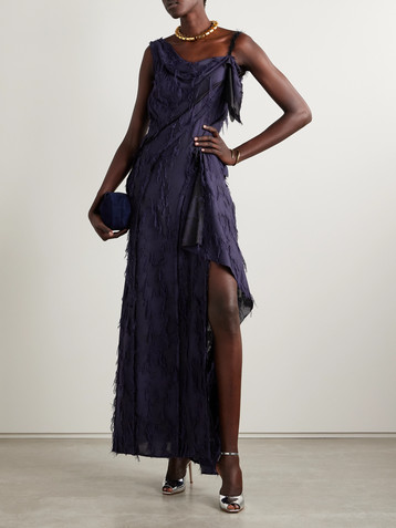 Jason Wu Collection Asymmetric fil coupé woven maxi dress