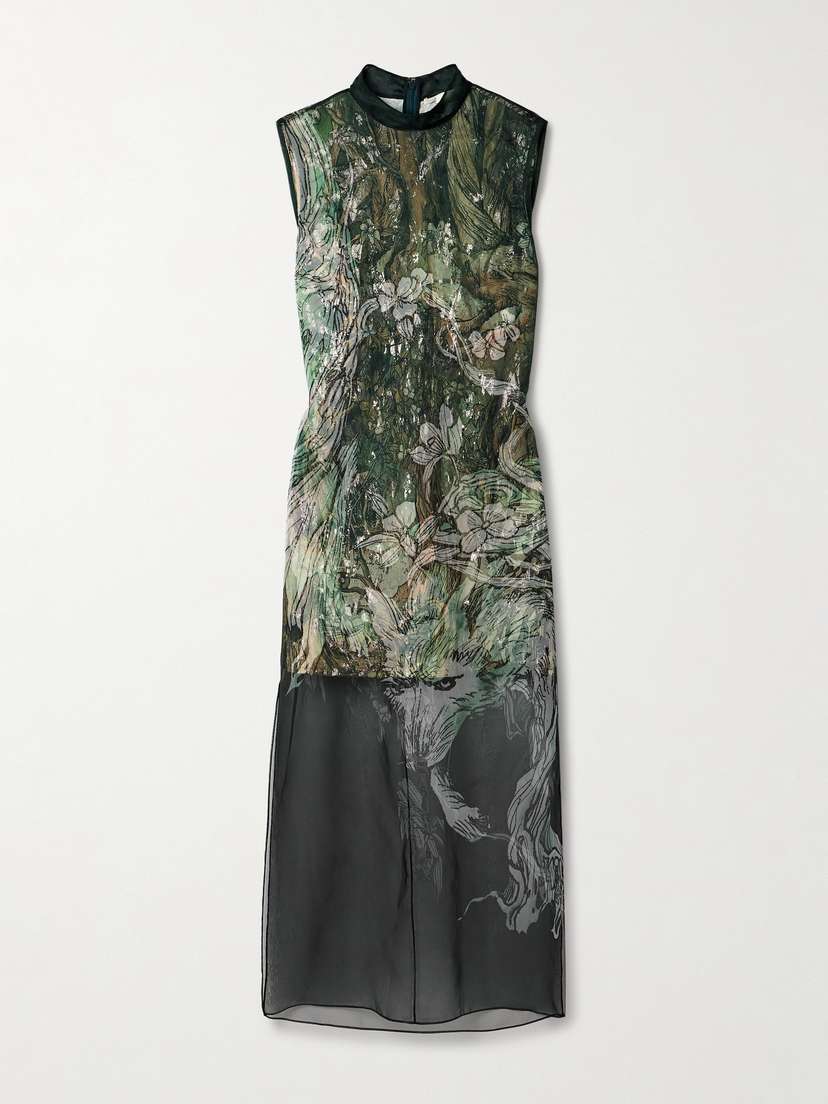 Jason Wu Collection Printed Silk-organza Midi Dress