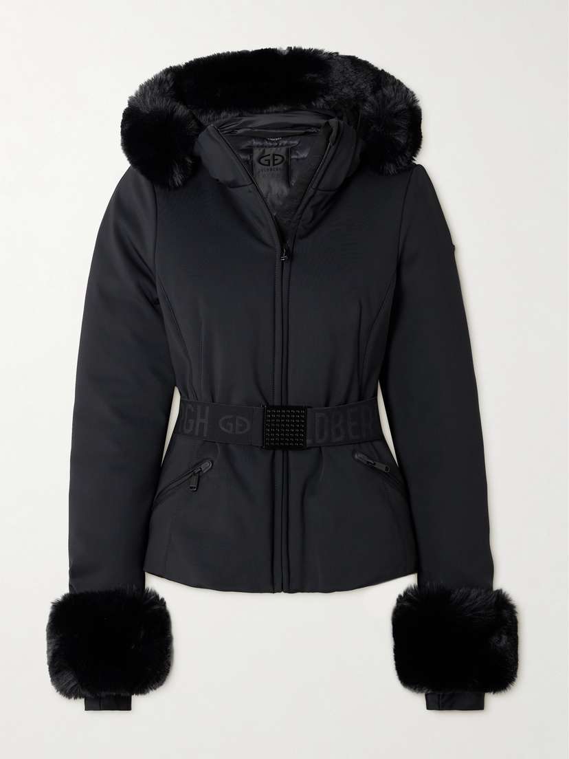 Goldbergh Giselle Belted Faux Shearling-trimmed Ski Jacket