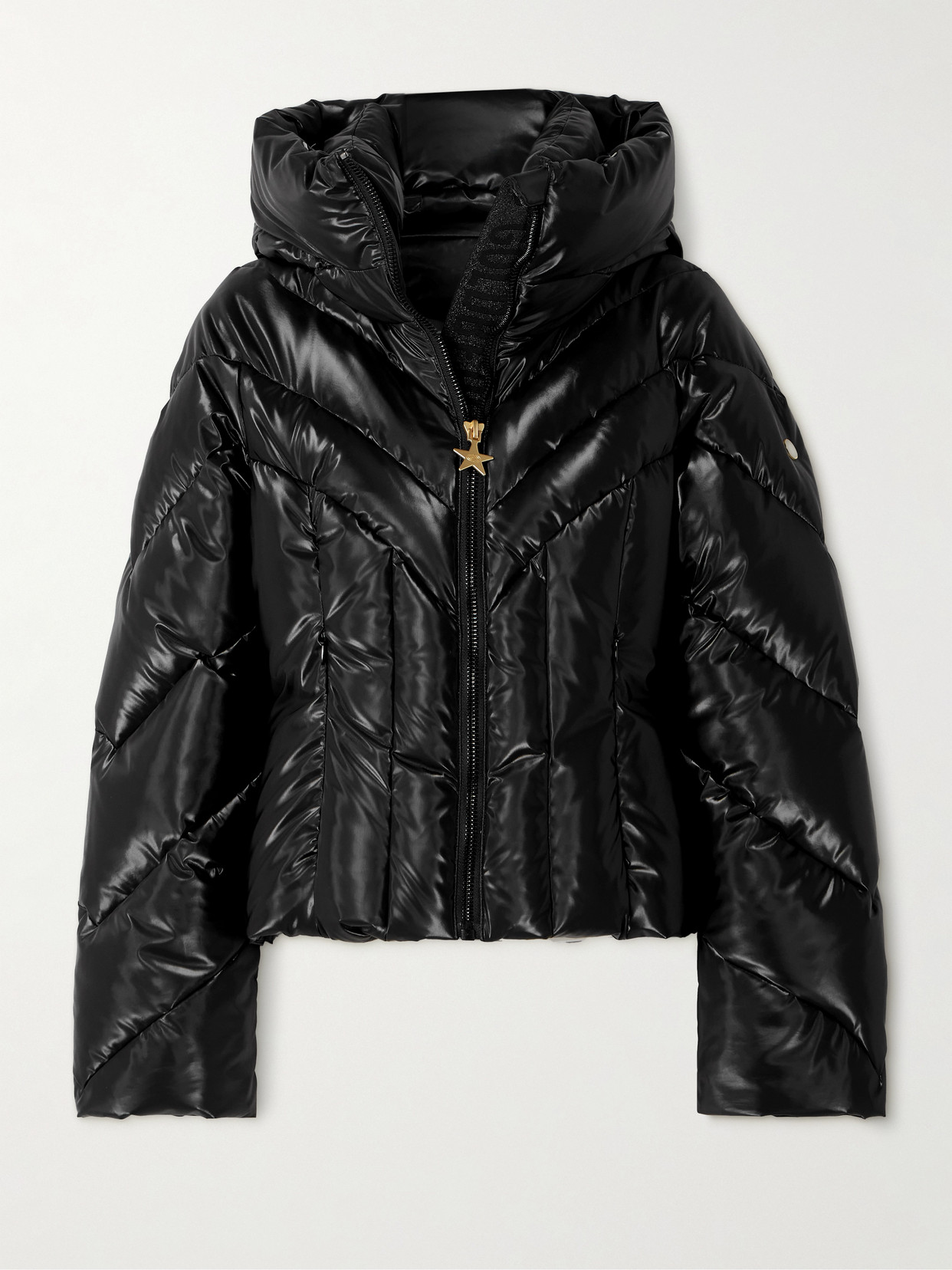 Goldbergh Elodie Hooded Quilted Ski Jacket In Black