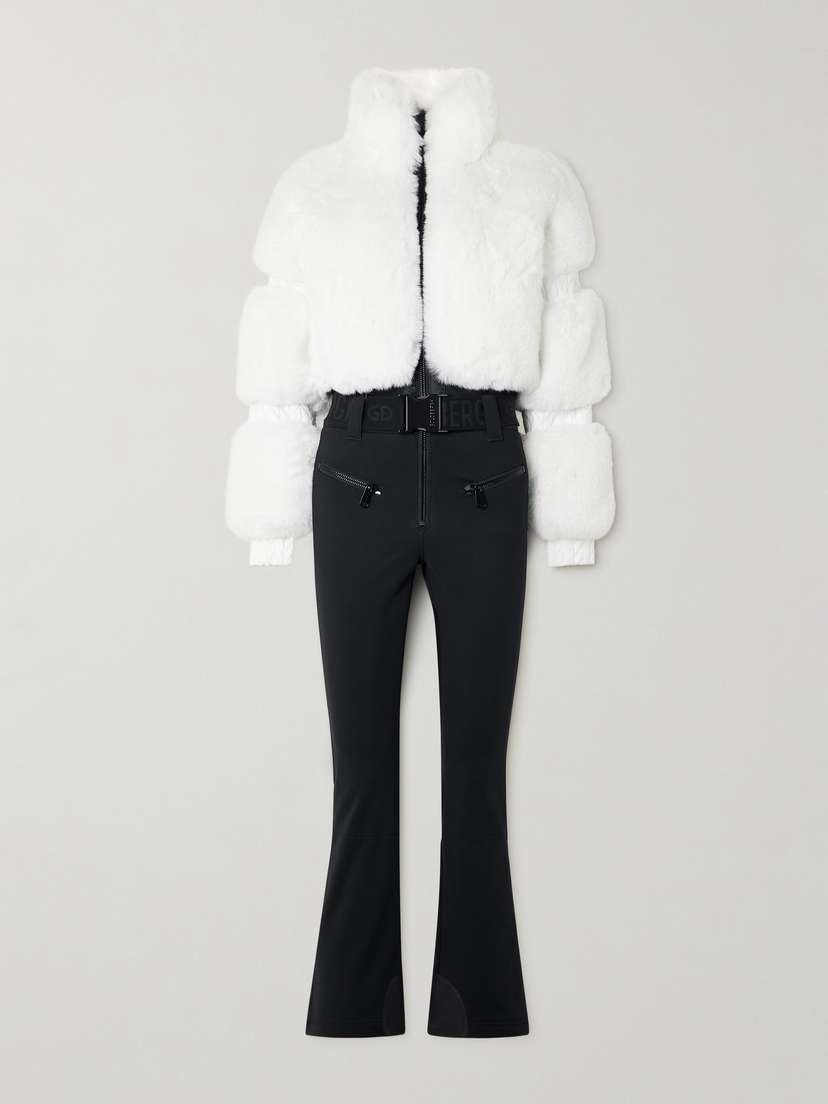 Goldbergh Lieke Belted Faux Fur And Stretch-shell Ski Suit