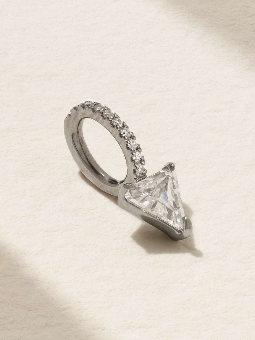 EVA FEHREN Kent 18-karat Blackened White Gold Diamond Pendant