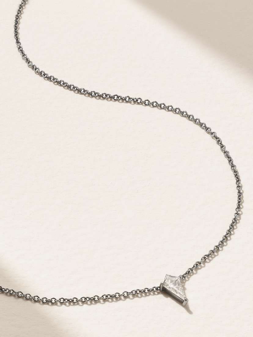 EVA FEHREN Ezzat 18-karat Blackened White Gold Diamond Necklace