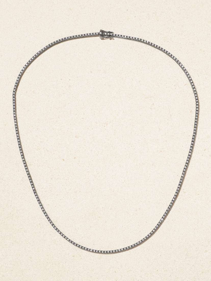 EVA FEHREN Line 18-karat Blackened White Gold Diamond Necklace