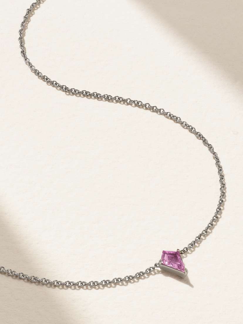 EVA FEHREN Kent 18-karat Blackened White Gold Spinel Necklace