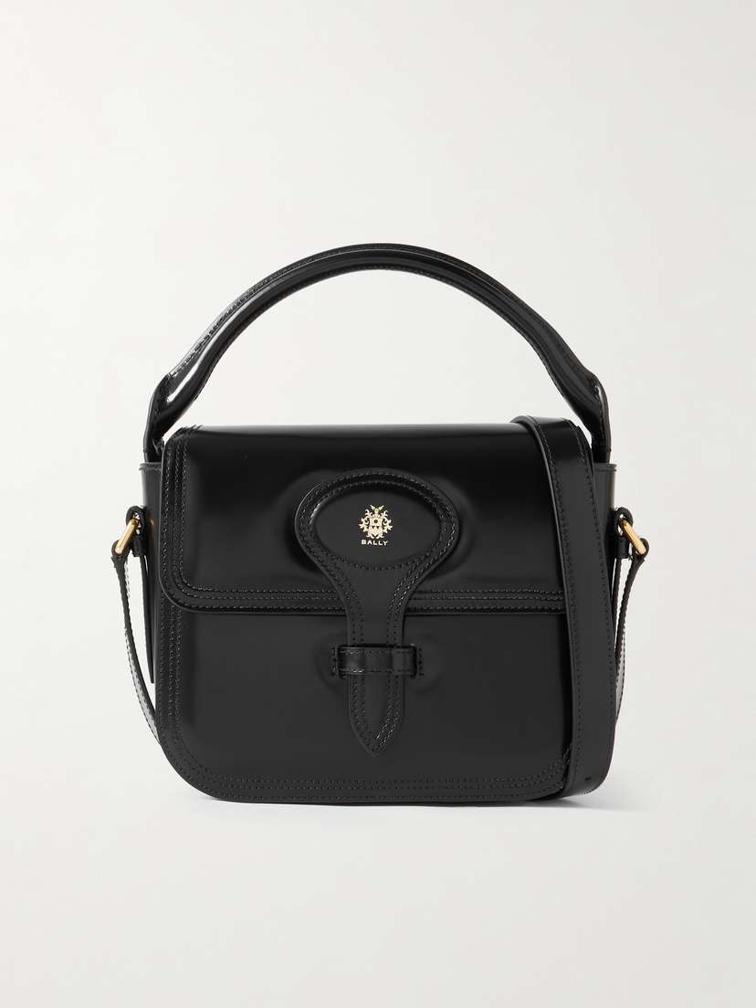 BALLY Beckett Flat Mini Glossed-leather Tote