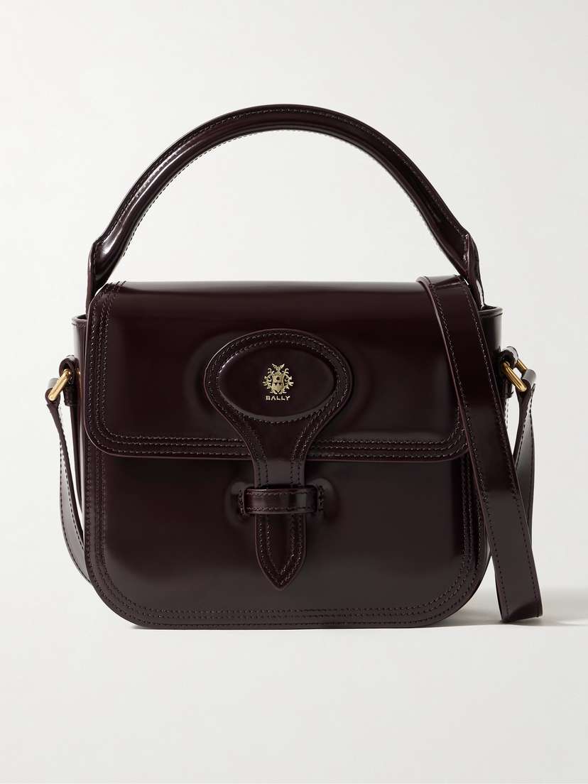 BALLY Beckett Flat Mini Glossed-leather Tote