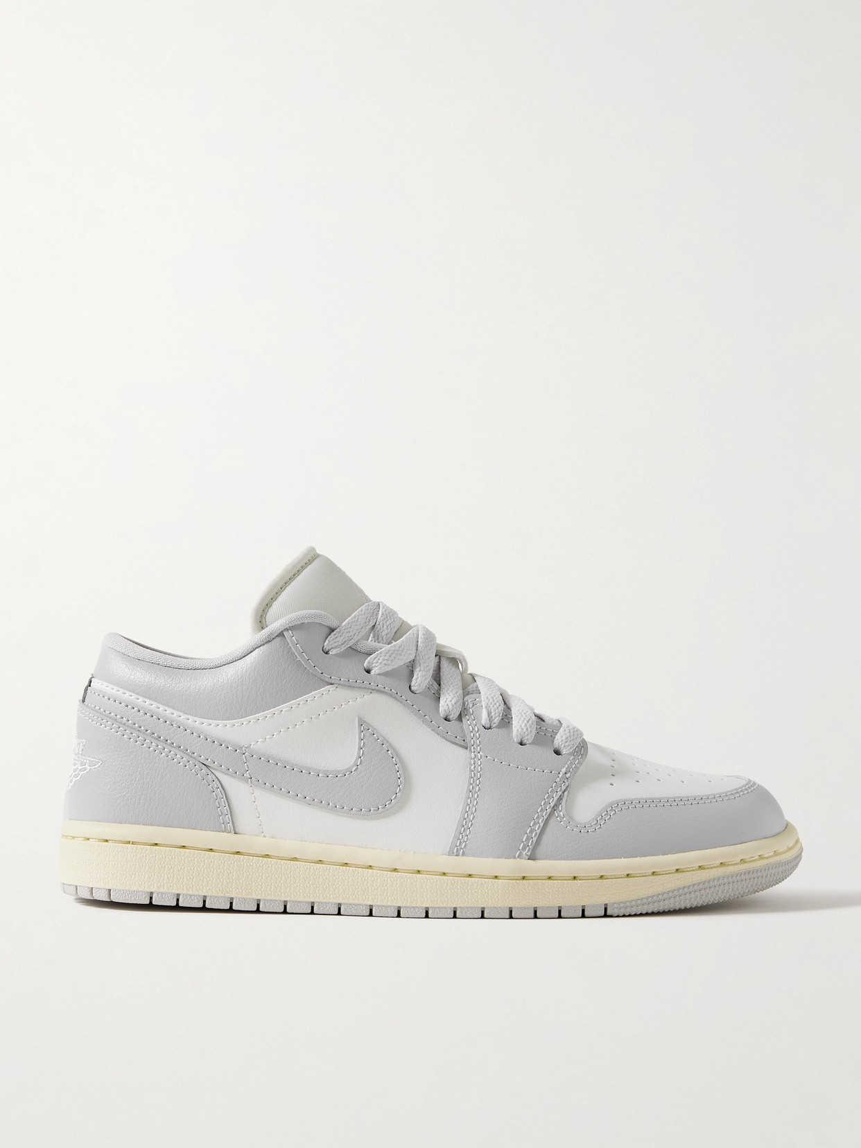 Nike Air Jordan 1 Low Leather Sneakers In Gray