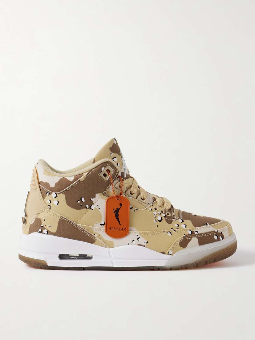 Nike Air Jordan 3 Retro Tex Printed Canvas High-top Sneakers