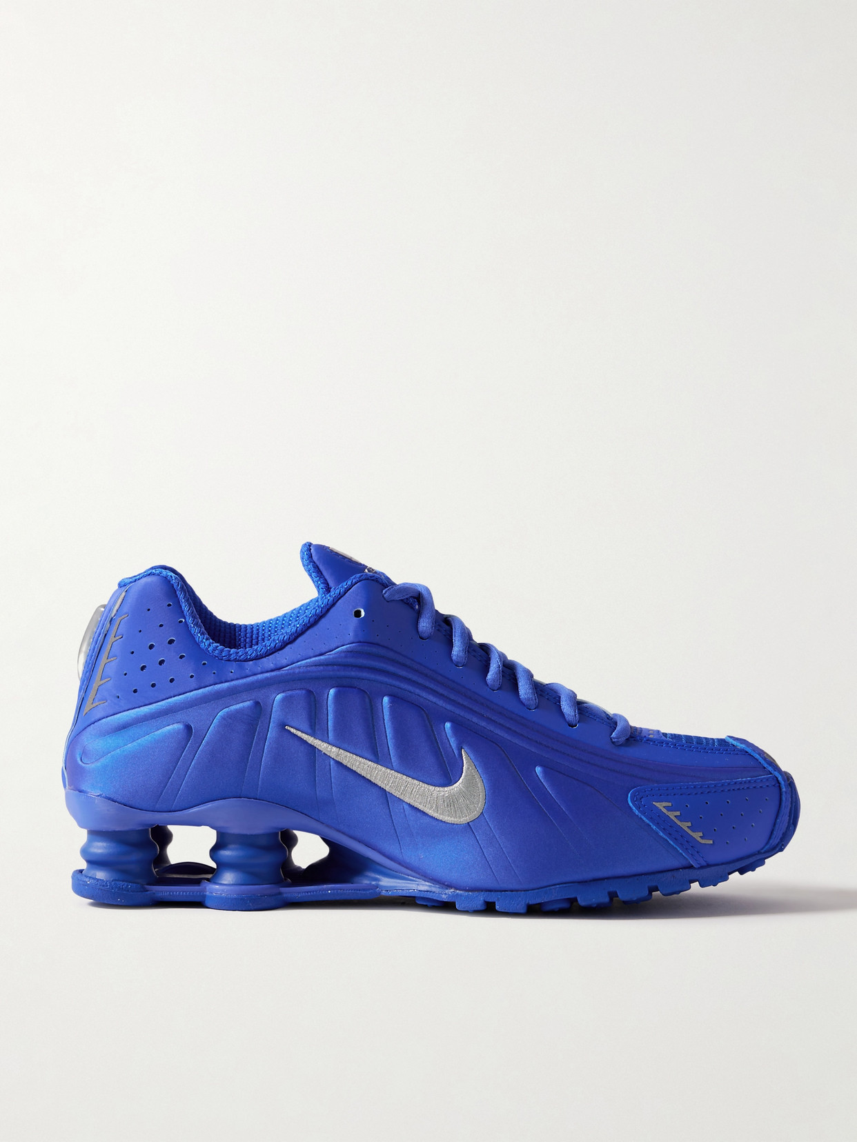 NIKE SHOX R4 SATIN AND MESH SNEAKERS