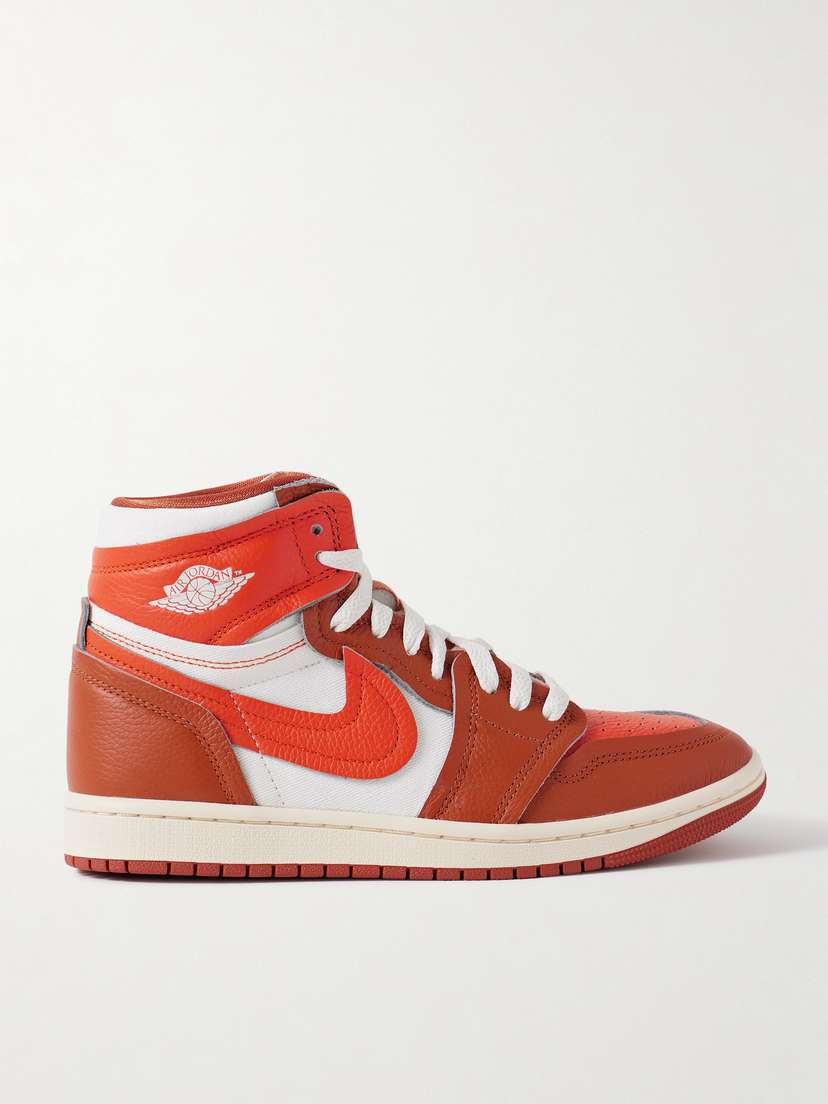 Nike Air Jordan 1 High Leather And Twill Sneakers