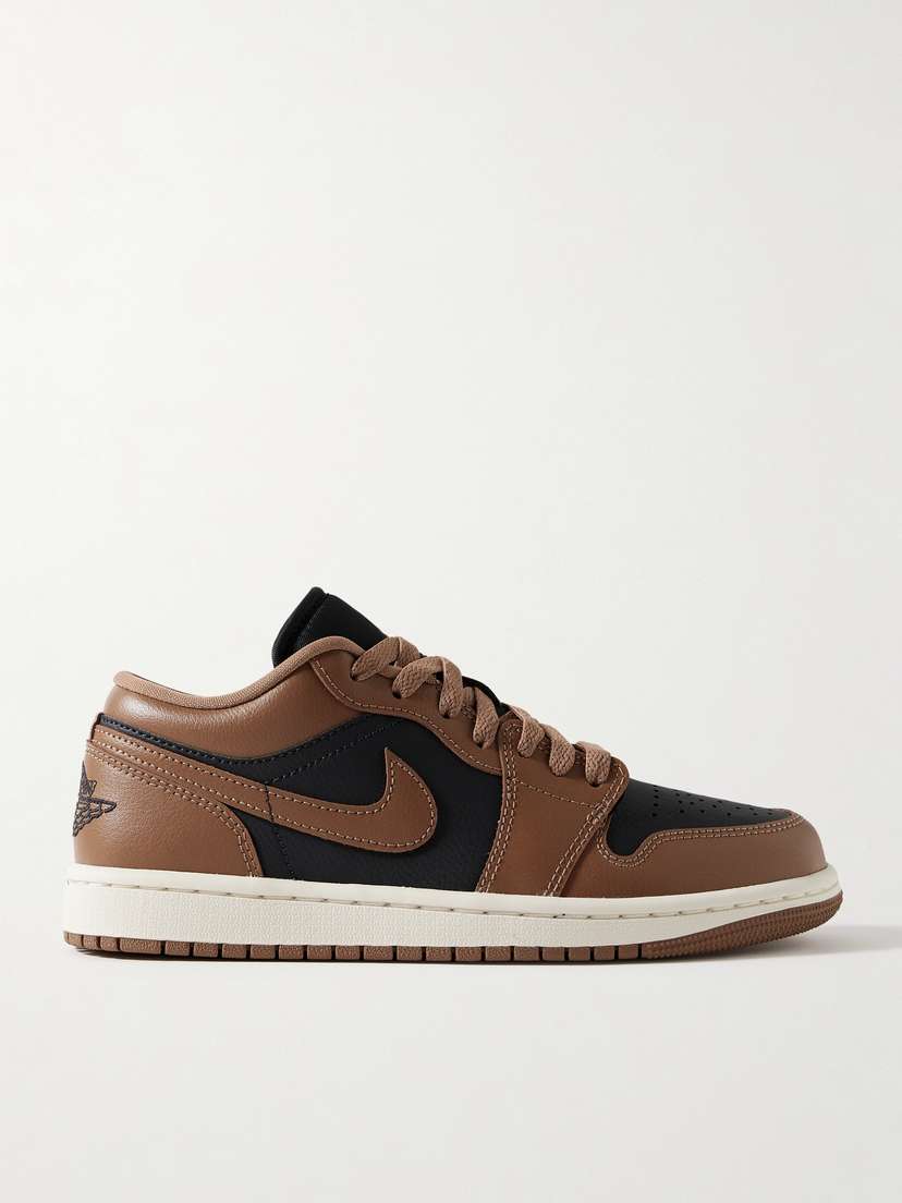 Nike Air Jordan 1 Low Embroidered Leather Sneakers