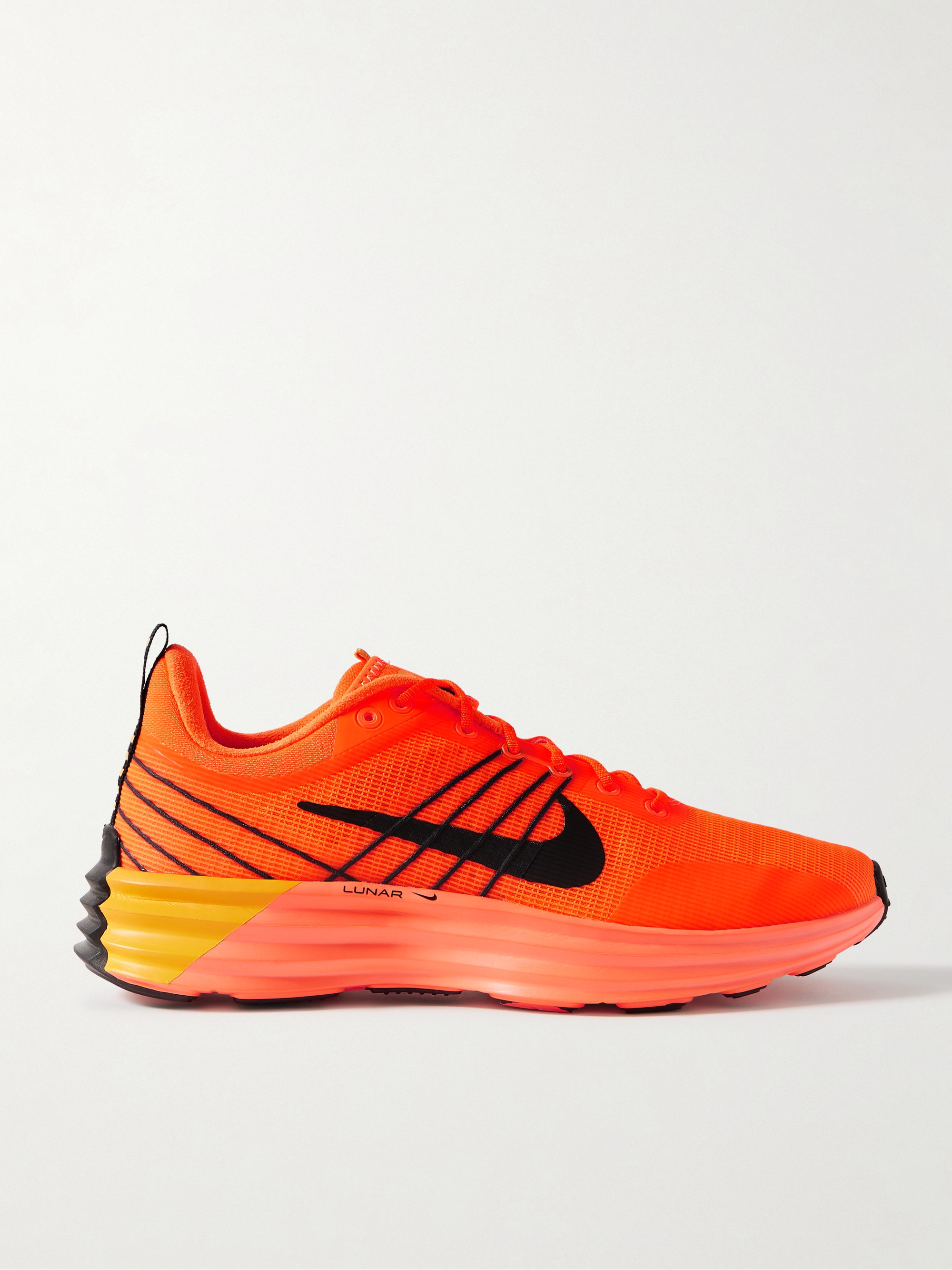 Nike Lunar Roam rubber-trimmed neon mesh sneakers