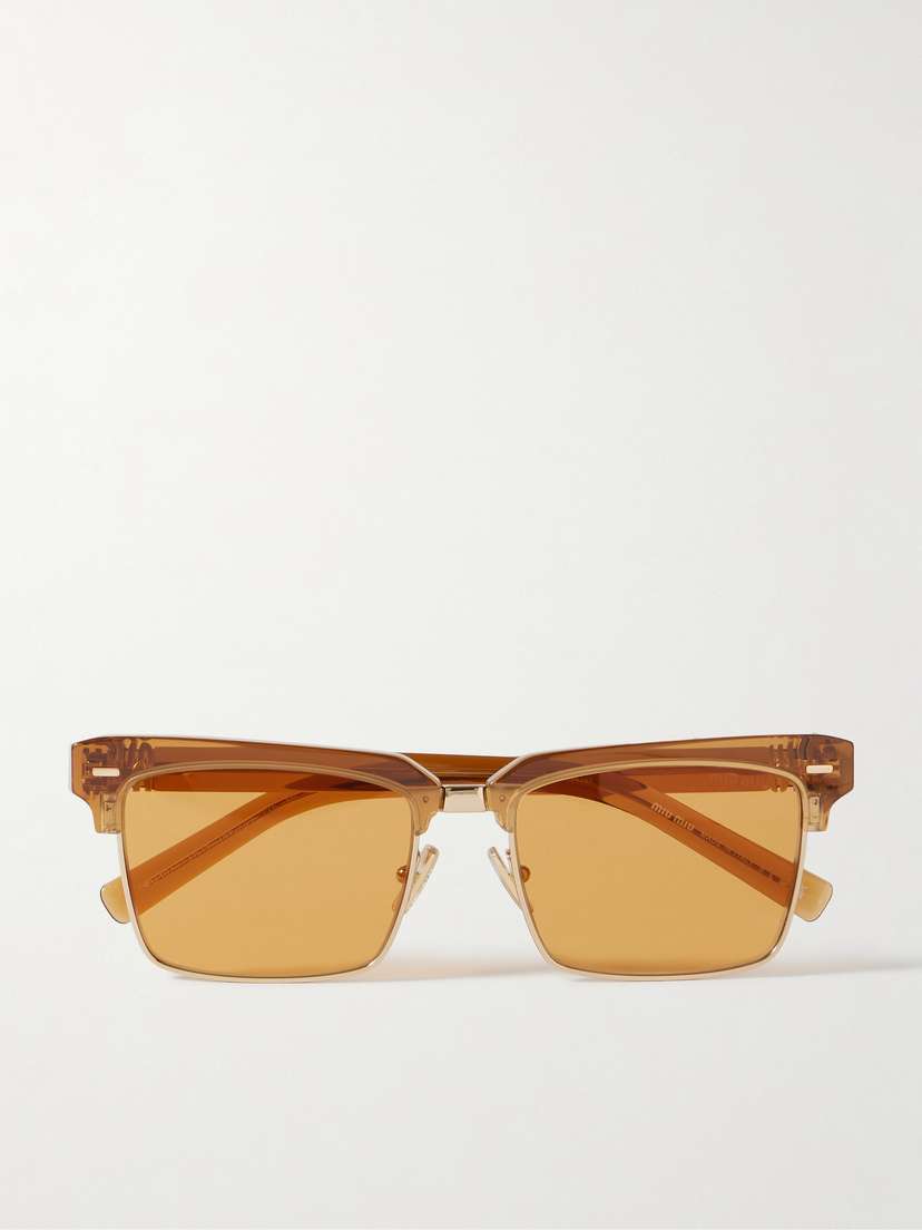 Miu Miu Eyewear Square-frame Acetate And Gold-tone Sunglasses