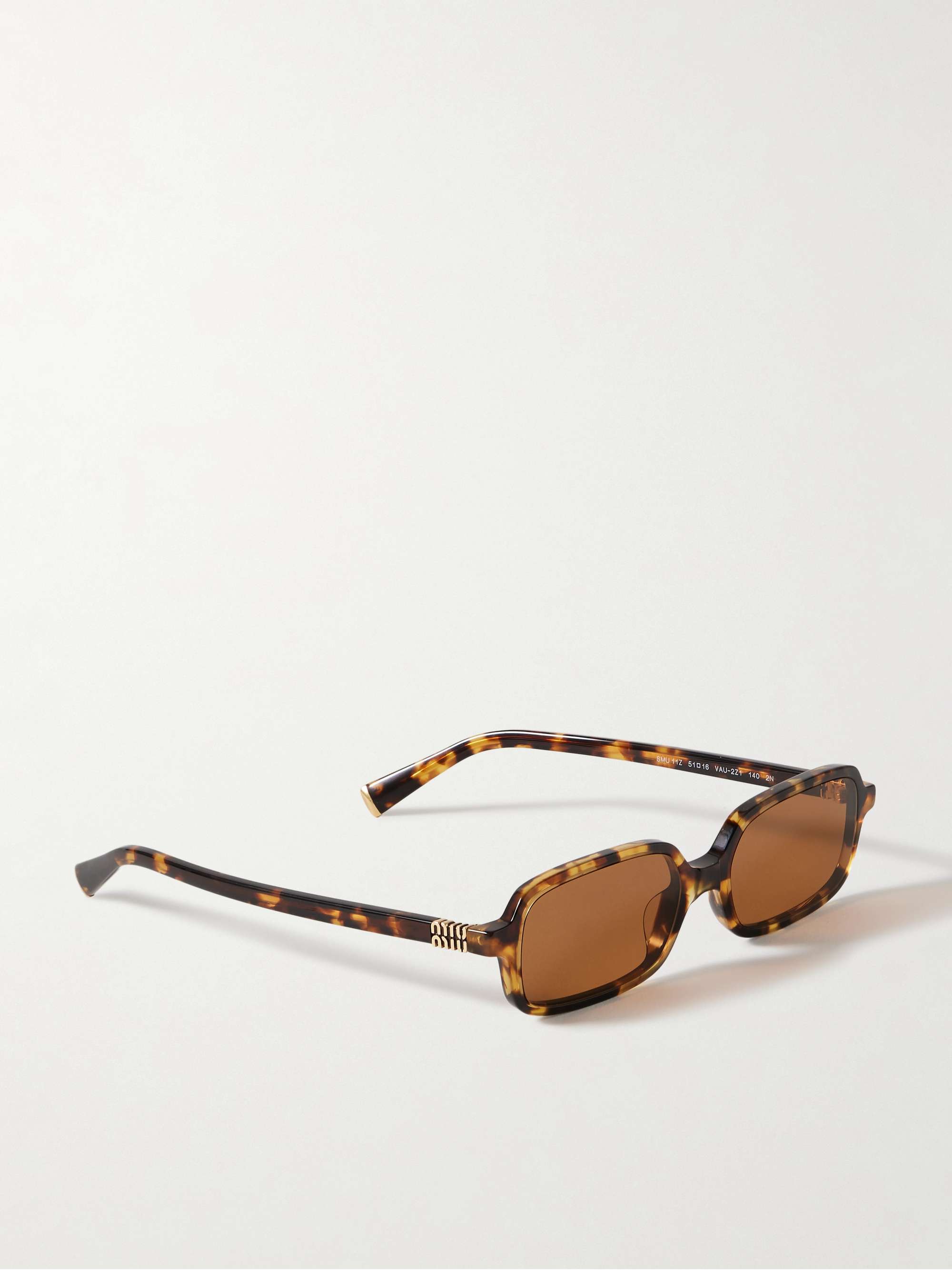 MIU MIU Rectangular-frame tortoiseshell acetate sunglasses | NET-A 