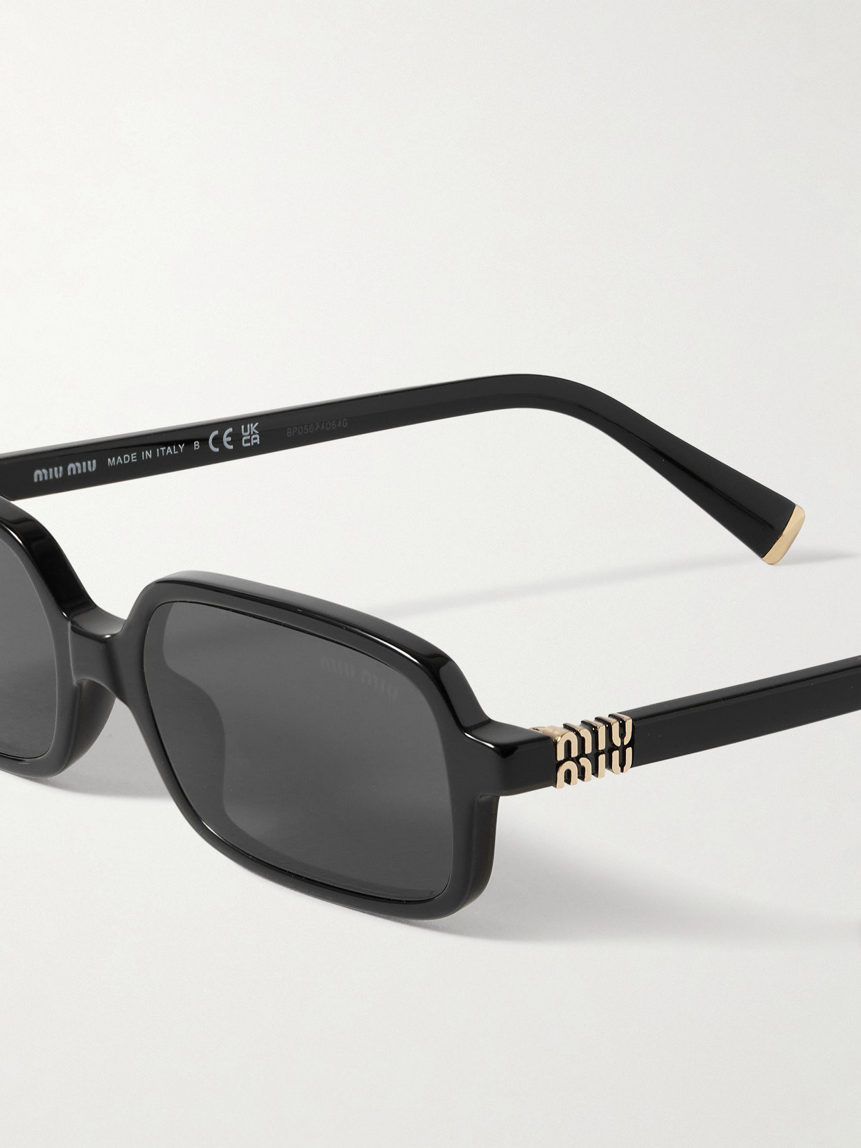 Miu Miu Rectangular-frame Acetate Sunglasses In Black