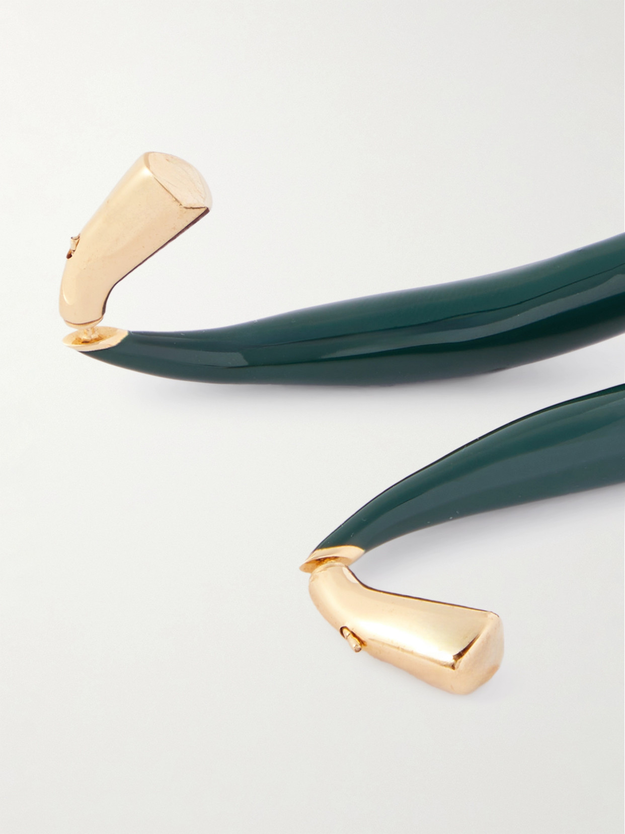 Bottega Veneta Sardine Gold-tone Enamel Earrings In Green