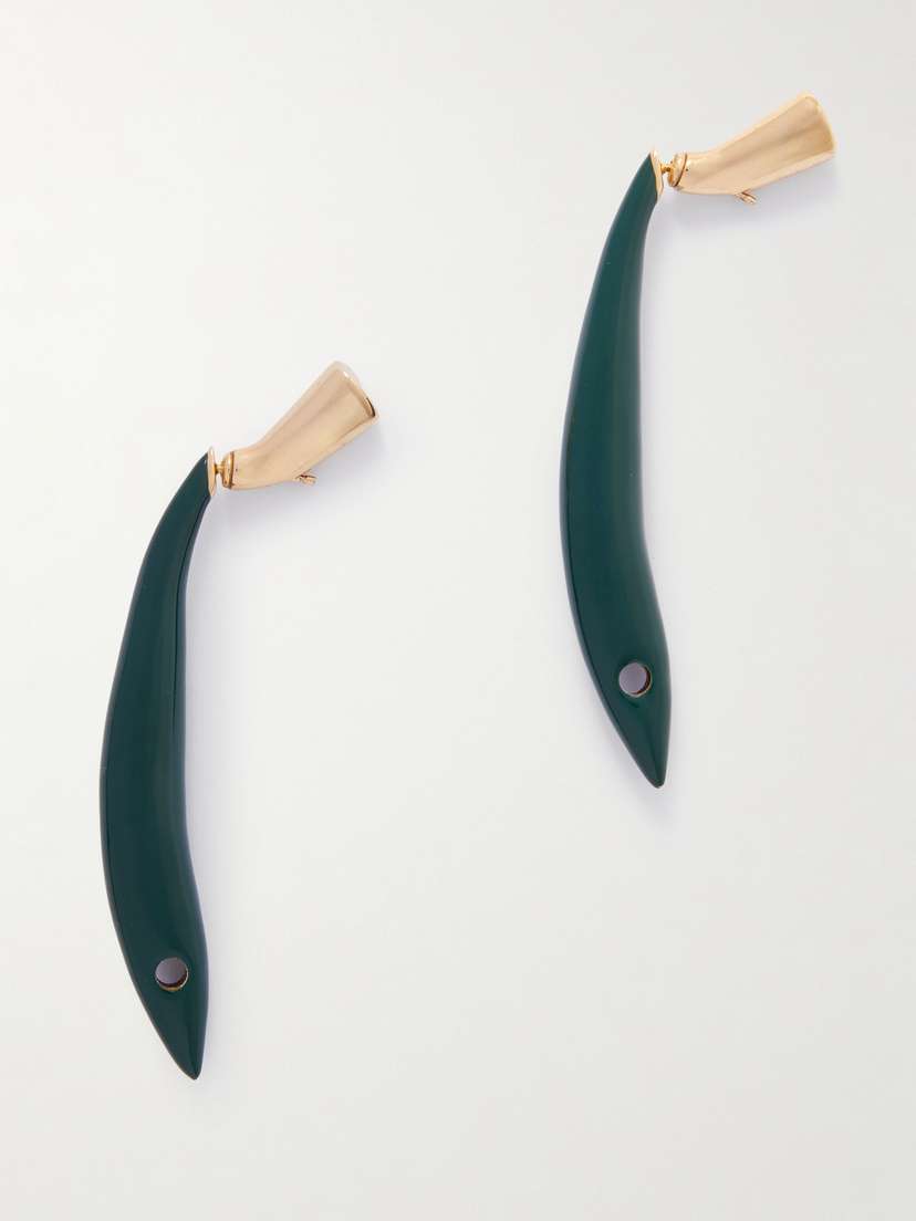 Bottega Veneta Sardine Gold-tone Enamel Earrings